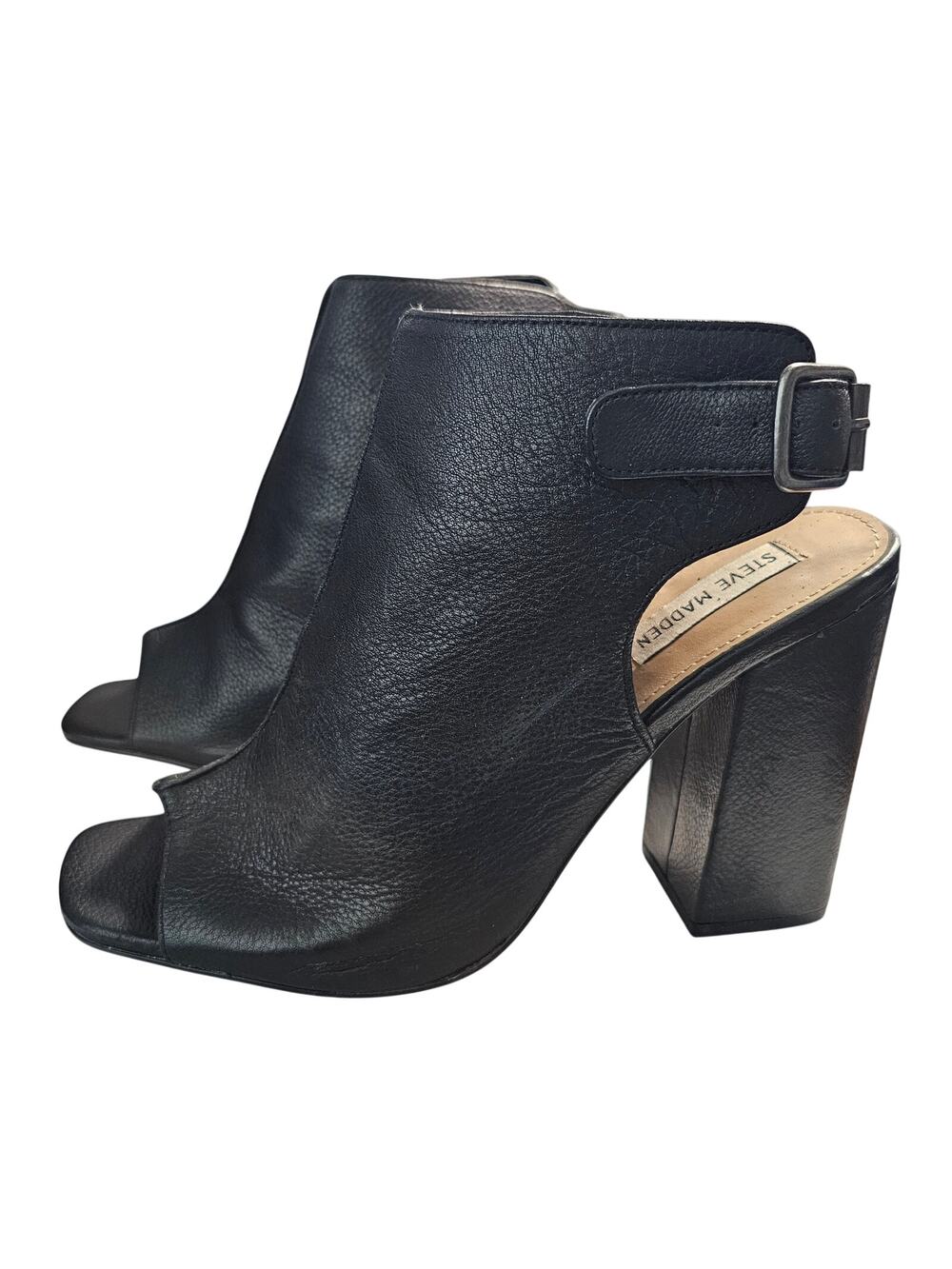 Steve Madden Peep Toe Chunky Heel Ankle Booties, Women's Size 10